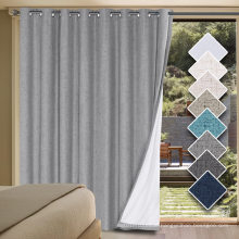 Thick Linen Textured Patio Sliding Door Blackout Curtain